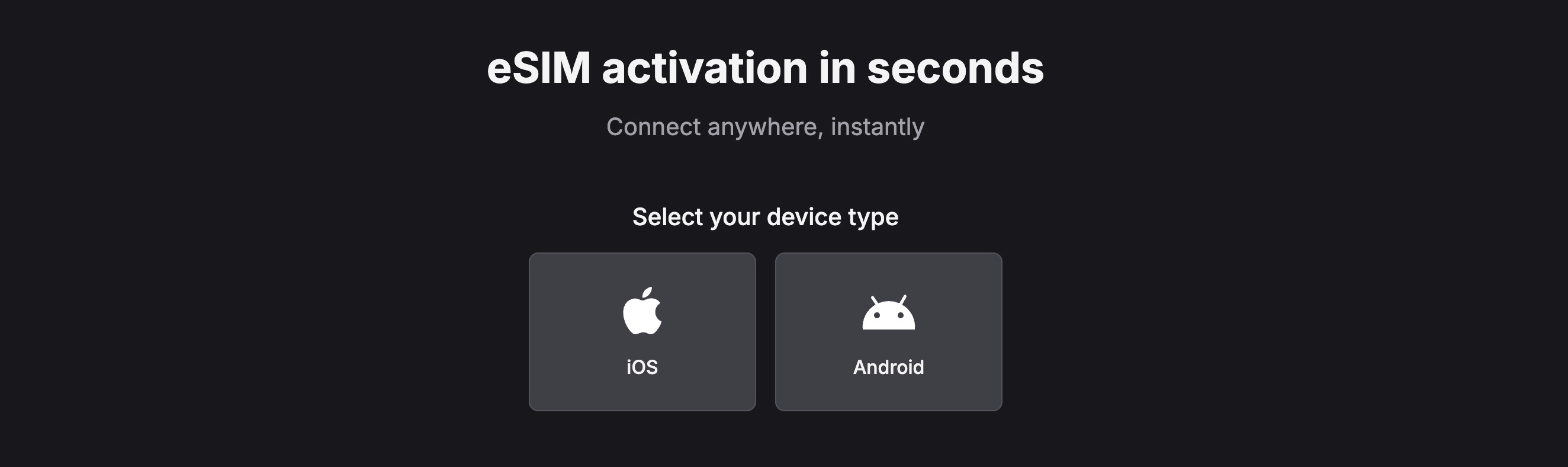 eSIM activation demo on mobile device